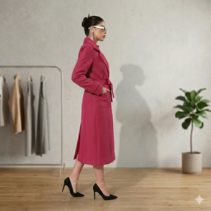 Manteaux longs pour femmes et filles, derniers modèles, en tissu Lycka uni, en vente par les exportateurs - Product Image 3