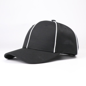 <b>Black</b> 5-Panel Trucker <b>Baseball</b> <b>Cap</b> White Contrast Stitching Unisex Mesh Fit Casual Breathable Waterproof Hat for Adults Custom - Product Image 4