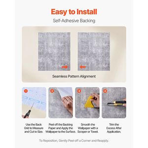 Rollo de vinilo autoadhesivo impermeable de 15,7x590,5 pulgadas, rollo de vinilo de fácil limpieza, modelo de dormitorio de estilo Industrial gris oscuro - Product Image 3