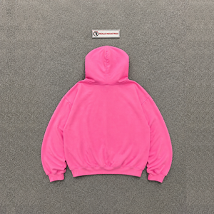 เสื้อฮู้ดโอเวอร์ไซส์สีชมพู แบบยูนิเซ็กซ์ ผ้าถัก ปักโลโก้ด้านหน้า แขนเสื้อปกติ เสื้อผ้าสำหรับฤดูหนาว เนื้อผ้าระบายอากาศได้ดี - Product Image 6