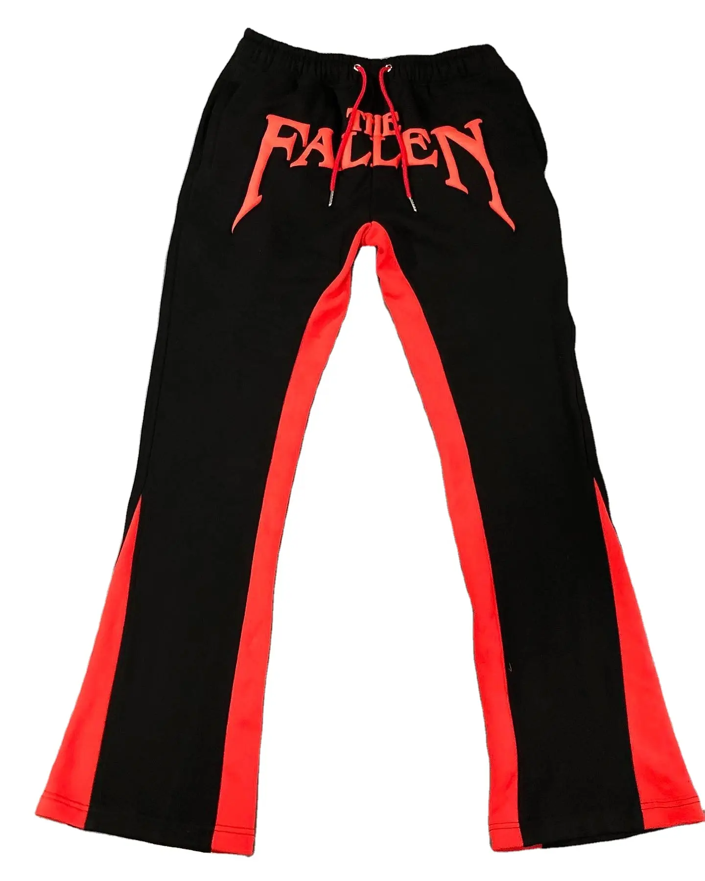 Pantaloni della tuta da uomo pantaloni da jogging Graffiti Paint Splatter pantaloni svasati impilati Logo personalizzato pantaloni della tuta svasati in cotone 100%