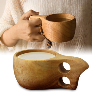 Tasse à thé, café et lait en bois de qualité supérieure, élégante, avec logo personnalisé, durable et lavable - Product Image 2