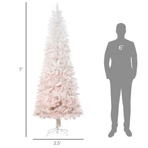 Albero di Natale Artificiale Realistico Rosa e Bianco da 180 cm con 616 Rami e Supporto per Uso Interno - Product Image 3