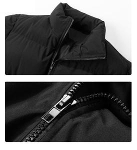 Unisex <b>White</b> Puffer <b>Jacket</b> With Stand-Up Collar Zipper Closure Windproof Synthetic Fill Adult Size - Product Image 6