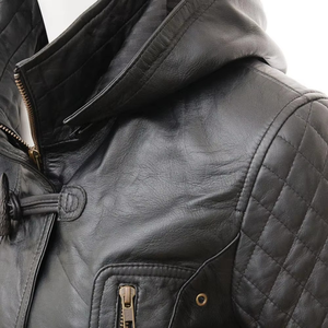 Chaqueta de Cuero Genuino de Piel de Oveja para Mujer, Diseño Personalizado con Logotipo, Impermeable, Rellena de Plumón, Transpirable, para Todas las Estaciones, Teñido Liso - Product Image 5