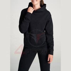 Jersey de gran tamaño ligero personalizado para mujer, Sudadera con capucha con cordón, 100% de algodón, grueso, cálido, polar de invierno, patrón sólido, Top de Yoga - Product Image 1