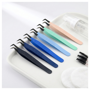 Pince à cils professionnelle à pointe en fibre, pince à cils pour salon de beauté, pince à cils angulaire, outil applicateur de cils - Product Image 1