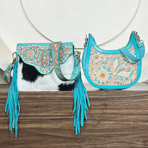 Latest Customized Handcrafted Genuine Cowhide Leather High Quality Fringe Crossbody HandBag & <b>Shoulder</b> Bag 2-Piece Combo Set - Product Image 2