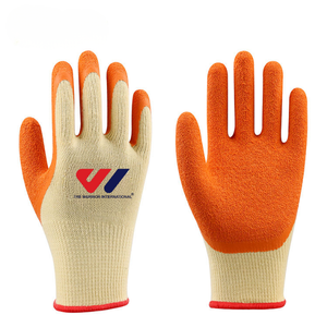 TWI Safety <b>Gloves</b> Orange Latex <b>Gloves</b> Garden Personal Protective 10 Gauge Cotton Latex Crinkle Coated Hand Work <b>Gloves</b> - Product Image 3