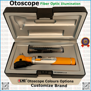 Otoscopio Manual de Alta Calidad con Fibra Óptica Naranja, Juego de Instrumentos para Médicos, Precio de Venta Superior, Reutilizable y Ligero - Product Image 1
