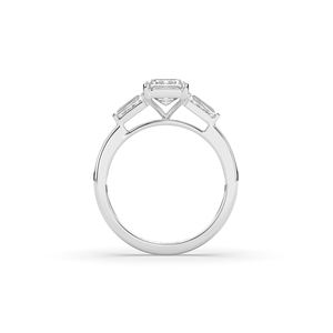 2.60Ct Emerald Brilliant Cut Lab Grown Diamond <b>Ring</b> 14KT 10KT Solid Gold Unique Design <b>Dainty</b> Jewelry Gift for Women Anniversary - Product Image 3