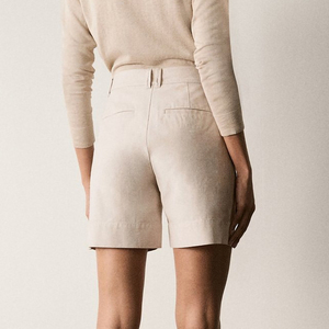 Shorts de Mujer de Alta Calidad, 100% Algodón, para Verano, Casuales, con Bolsillos Laterales, Cintura Elástica con Botones, Secado Rápido y Transpirables - Product Image 3