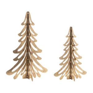 Modern Brass <b>Tree</b> Decorations Handcrafted Christmas Ornament Set for <b>Tabletop</b> Display - Product Image 4