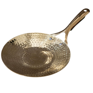 Sartén Kadhai de Latón Martillado de Alta Resistencia para Cocinar y Freír, Utensilios de Cocina Tradicionales Indios Hechos a Mano con Acabado Premium - Product Image 4
