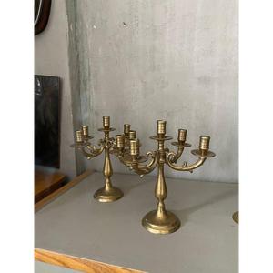 Brass <b>Candelabra</b> 5 Arms Vintage European Style Home Decoration Candle Holder Durable Metal Candle Stand For Wedding Parties - Product Image 1
