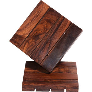 ชุดแผ่นรองแก้วทำมือ รูปทรงหกเหลี่ยม ไม้กระถินเทศ ดีไซน์คลาสสิก หนา 5 มม. สำหรับตกแต่งโต๊ะที่บ้านและที่ทำงาน - Product Image 5