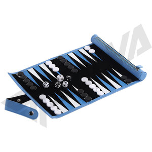 Nouvel ensemble de jeu de backgammon enroulable en cuir PU carré de haute qualité, fait main, écologique, 10 pièces, design personnalisé pour fête - Product Image 3
