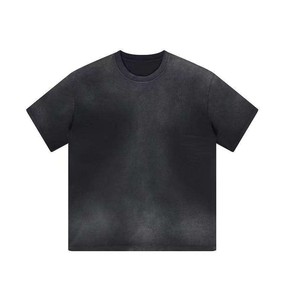 T-shirt surdimensionné avec logo personnalisé en strass, impression DTF, col rond, 100% coton biologique, coton bombo respirant. - Product Image 2