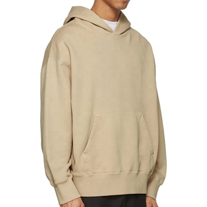 Everyday Winter Fleece Hoodie for <b>Men</b> with Adjustable Hood <b>Ties</b> Front Pouch Pocket Ribbed Cuffs Regular Fit 100% Cotton - Product Image 2