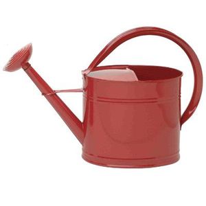 Arrosoir en métal de style vintage, rouge, en fer galvanisé de qualité supérieure, avec long bec, décoratif pour la maison, le jardin et les fleurs. - Product Image 1