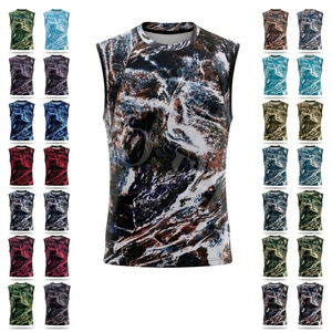 Venta al por Mayor, Camiseta Deportiva sin Mangas con Cuello Redondo, Personalizada, de Compresión, de Alta Calidad, con Estampado por Sublimación - Product Image 1