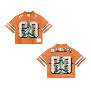 เสื้อเจอร์ซีย์ฟุตบอลอเมริกันย้อนยุคพิมพ์ลายสตรีทแวร์ออกแบบได้ตามต้องการดีไซน์ล่าสุด - Product Image 1