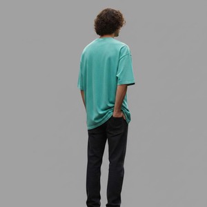 T-shirt décontracté pour homme en jersey épais 100 % coton délavé à l'acide, coupe oversize, écologique, avec impression numérique - Product Image 3