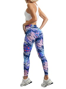 Leggings de sport sans couture taille haute pour femmes, personnalisables en gros, respirants, à sublimation, séchage rapide, pour yoga et fitness - Product Image 3