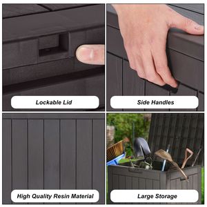 Boîte de rangement en résine imperméable et résistante aux UV de 31 gallons pour jardin extérieur et rangement intérieur - Product Image 5