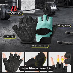Gants de musculation demi-doigts avec sangle de poignet réglable, légers, séchage rapide, pour le sport et le cyclisme - Product Image 5