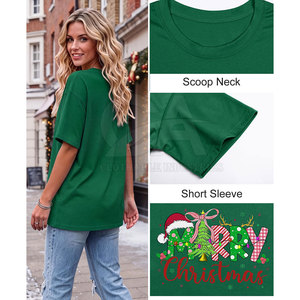 Unique Holiday Graphic Print Featuring Breathable Construction And Colorful Seasonal <b>Artwork</b> Women <b>Christmas</b> T-Shirt - Product Image 6