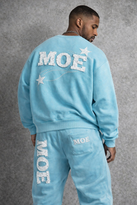 Ensemble de survêtement tendance avec broderie effet vieilli et strass pour homme, style streetwear, sweat-shirts et pantalon de jogging, vente en gros OEM, vêtements OEM USA - Product Image 4