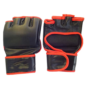 Gants de boxe en cuir de conception OEM - Légers, respirants, avec fermeture auto-agrippante pour l'entraînement au Sanda et l'utilisation en extérieur, rouge et blanc - Product Image 3