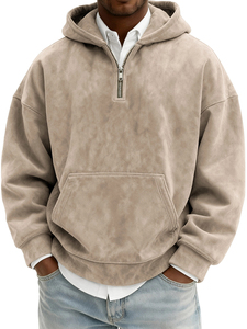 Sudadera con capucha para hombre, estilo vintage, con cremallera, lavado ácido, oversize, de forro polar, para invierno, estilo urbano - Product Image 6