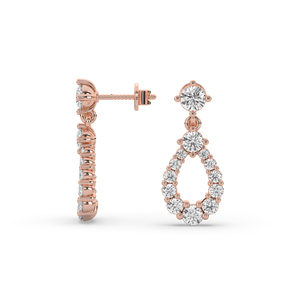 Pendientes de Diamantes de Laboratorio de 1.54 Quilates, Corte Brillante Redondo, Oro de 10K y 14K, Ligeros, Estilo Único, Venta al Por Mayor - Product Image 4