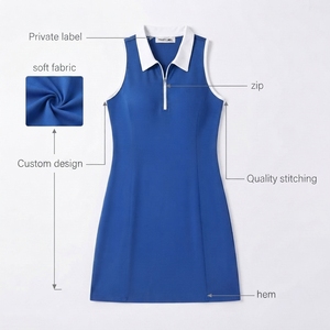 Robe de tennis personnalisée pour le fitness, tenue athlétique dos nu, vêtements de golf, tenue de tennis d'extérieur pour femme, ensemble en polyester - Product Image 3
