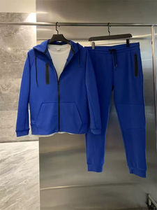 ชุดเซ็ตเสื้อฮู้ดคาร์ดิแกนสองชิ้นผ้าคอตตอนผสมโพลีเอสเตอร์คุณภาพสูงสำหรับผู้ชาย สวมใส่สบาย เหมาะสำหรับเล่นกีฬาและวิ่ง - Product Image 4