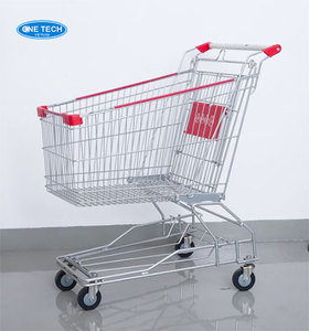 Carrelli della spesa / Carrelli per la spesa 150L Vietnam One Tech Carrello della spesa in rete di acciaio inossidabile, verniciatura a polvere blu, rosso - Product Image 2
