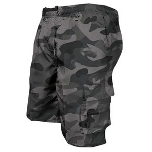 Shorts camouflage pour homme en tissu polyester/coton, écologiques, séchage rapide, respirants, style décontracté, fermeture à cordon. - Product Image 5