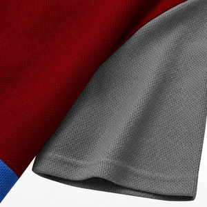 Camiseta de Manga Corta para Hombre, Cuello Redondo, Bloques de Color, Tejido de Punto, Corte Regular, Casual, Ribete en Contraste, 100% Algodón, Secado Rápido, 320g - Product Image 6