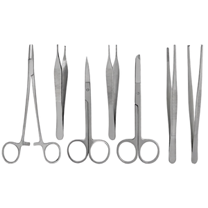 7 Pcs Manual <b>Suture</b> <b>Kit</b> Stainless Steel Instrument Set Reusable Autoclavable Minor Surgery CE Certified By Blush Surgical - Product Image 1