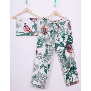 Conjunto de Pijama de Algodón Estampado para Mujer, Camiseta de Manga Larga con Pantalón Largo, Ropa de Dormir Cómoda y Transpirable para el Hogar - Product Image 4