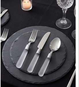 Stainless Steel Flatware <b>Set</b> With Resin Handle Minimalist Design Durable Cutlery For Travel And Dining Use - Product Image 3