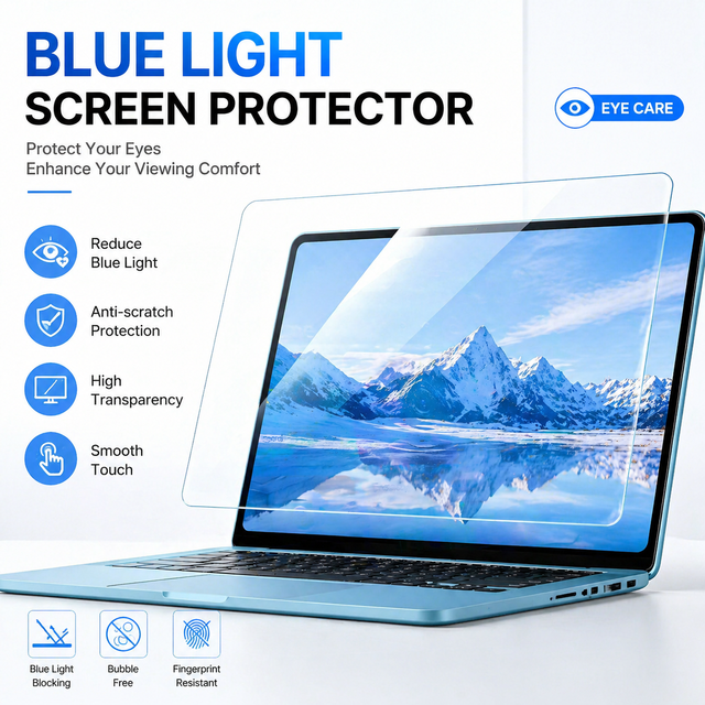 Universal Anti Blue Light Screen Protector for Laptop, Anti Glare Eye Protection Filter, UV Block Film for HP Dell Lenovo Asus