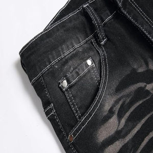 Shorts en jean bleu clair pour hommes, décontractés, mi-longs, avec ceinture élastique, pour l'été, pour l'extérieur, à la mode, avec poches - Product Image 6
