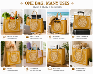 Sac de courses en jute avec fermeture magnétique - Product Image 3
