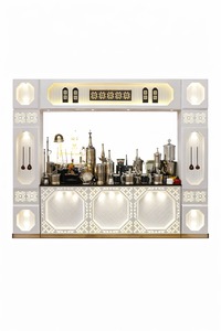 Comptoir de stand alimentaire décoratif en acier inoxydable argenté et doré, style classique moderne de luxe, King International |   Catering modulaire haut de gamme - Product Image 3