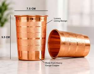 Pure Copper Drinking Glass Premium Water Tumbler Traditional Metal <b>Drinkware</b> for Healthy Hydration and Daily Use - Product Image 4