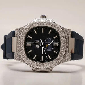 Reloj de Diamantes Moissanite D VVS de Lujo con Incrustaciones de Diamantes, Personalizado de Fábrica, Pasa la Prueba del Diamante, para Hombre - Product Image 1