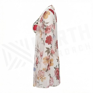Ensemble de bikini en mousseline de soie à imprimé floral avec haut dos nu et bas string pour femme - Product Image 2